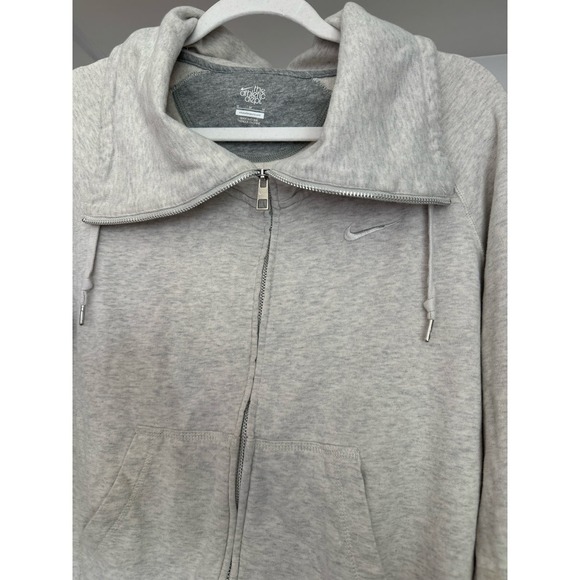 Nike Funnel Neck Full Zip Sweater‎ Jacket Size Medium Cream Grey Women's - Picture 4 of 8